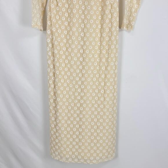 Revolve Lovers and Friends Womens Zoey Lace Midi Dress Large Ivory Cream - Picture 11 of 16